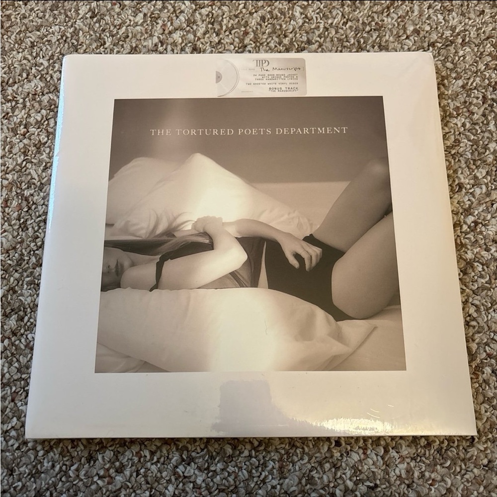 The Tortured Poets Department + “The Manuscript” ghost white 2LP vinyl